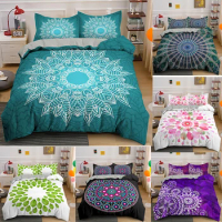 Mandala Duvet Cover Set Bedding Soft Comforter with 1/2pcs Pillow Shams