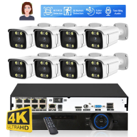 8CH 4K Security Camera System NVR 8MP Face Detect Color Night Vision IP Camera POE 2K Two Way Audio 