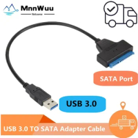 USB 3.0 To Sata III Adapter Cable SATA To USB 3.0 Cable Up To 6 Gbps for 2.5'' External HDD SSD Hard Drive SATA 3 22 Pin Adapter