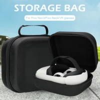 Storage Bag Glasses Helmet Travel Carrying Case Shockproof Protective Cover Bag Organizer Double-zipper for Pico Neo3/Pico Neo4