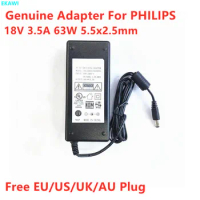 Genuine OH-1065A1803500U 18V 3.5A 63W AC Switching Adapter For PHILIPS DS8530/79 AS851/10 BLUETOOTH SPEAKER Power Supply Charger