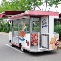 Electric Food Cart Coffee Van Juice Vending Cart Hot Dog Mobile Kitchen Candy Waffle Bus House Ice Cream Truck Sale