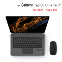 Keyboard Case For Samsung Galaxy Tab S8 Ultra 14.6" SM-X900 SM-X906 Tablet Bluetooth Keyboard Shell Russian Spanish Portuguese