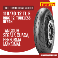 Ban Pirelli 110/70 Ring 12 Diablo Rosso Scooter Tubeless Ban Motor Ban Depan