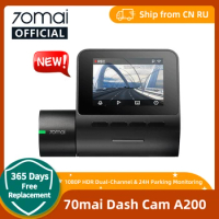 70mai Dash Cam A200 1080P 2'' IPS Screen Dual-channel Record 70mai Car DVR A200 24H Parking Monitor 130°FOV Night Vision