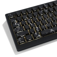 131 Keys Black Marble Side Print 5 Side Dye-Sub PBT Keycap Backlit RGB Cherry Profile For Cherry MX Gamer Mechanical Keyboard