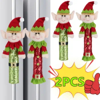 New 2/1PC Christmas Refrigerator Handle Cover Cloth Elf Santa Microwave Kitchen Fridge Door Knob Protector Xmas Decorations Home