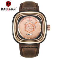 KADEMAN Mens Watch Fashion Sport Leather Date Quartz Wristwatches Men Luxury Top Brand Waterproof Male Clock Relogio Masculino