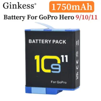 1750mAh Battery For GoPro Hero 11 batteries Rechargeable Battery With Case For GoPro Hero 9 Hero10 Hero11 Camera Accessories