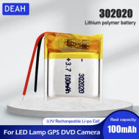 1-4PCS 302020 3.7V 100mAh Rechargeable Lithium Polymer Battery For MP3 MP4 GPS DVD LED Lamp Smart Watch Alarm Camera Li-Po Cell