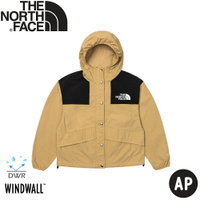 【The North Face 女 寬版連帽風衣外套 AP《卡其》】5JXO/登山/防潑水/連帽/防風外套