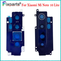 Full New For Xiaomi Mi Note 10 Lite Camera Lens Glass With Frame Replacement Parts Note 10 Lite M2002F4LG Rear Camera Lens