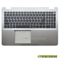 YUEBEISHENG New/org for Dell inspiron 15 5584 palmrest German keyboard upper cover Backlight,Silver
