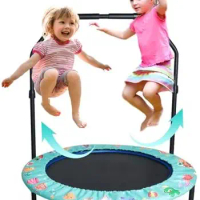 Trampoline 36 Inch for Mini Trampoline Portable and Foldable with Adjustable Handle - Age 3+ Indoor/Outdoor Exercise Rebounder