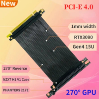 270 Degree Reverse PCI-E 4.0 X16 Gen4 Riser Cable NZXT H1 V1 PHANTEKS 217E Chassis PCIe X16 4.0 Vertical GPU Video Card Extender