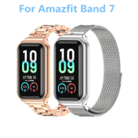 Metal Strap for Amazfit Band 7 Bracelet Smart Watch Wristbands Replacement for Huami Amazfit Band7 Strap Smartwatch Correa