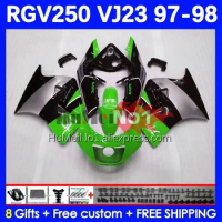 Bodys For RGVT250 SAPC RGV250 VJ23 97-98 Frame 42No.155 RGV-250 RGVT RGV 250 VJ 23 RGVT-250 97 98 1997 1998 Fairing green black