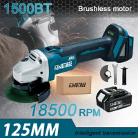 Kingtree Brushless Electric Angle Grinder Variable Speed for Makita 18v Battery Grinder Cutting Machine Woodworking Power Tool