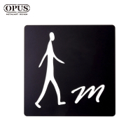 【OPUS 東齊金工】廁所標示牌-男生方款/戶外WC洗手間指示牌(SB-me06-SB 邂逅_鏤空黑)