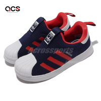 Adidas 休閒鞋 Superstar 360 I 童鞋 幼童 海軍藍 紅 無鞋帶 經典 抗菌除臭 Q46323