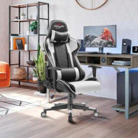 Gaming Racing Style High-Back PU Leather Office Chair Computer Desk Chair Executive Ergonomic Swivel Chair