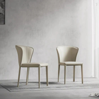 Designer Leather Chairs Modern Patio Ergonomic Restaurant Postmodern Dining Chairs Luxury Library Comedor Kitchen Furniture