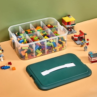 楓林宜居 小顆粒積木收納盒分類透明分格裝分揀分裝盒兒童玩具整理箱柜