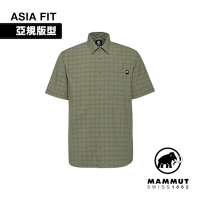 【Mammut 長毛象】Lenni Shirt AF Men 機能短袖格紋襯衫 男款 沼澤綠/深沼澤綠 #1015-01660