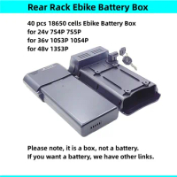 Rear Rack Carrier City Bike Ebike Battery Box 24v 36v 48V 40 pcs 18650 Cells Ansmann E-bike Battery Box Replace Repair