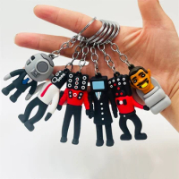 Anime Skibidi Toilet Keychain PVC Keyring Figure Skibidi Dop Toy Pendant for Men Women Backpack Funny Pendant Keyring Jewelry