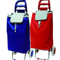 Folding grocery bag shopping trolley High quality foldable portable convenience store vegetable bag with 3 wheel