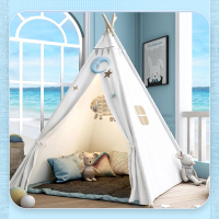 Kids Tent Teepee Portable Children's Wigwam Indoor Outdoor Foldable Cotton Indian Canvas Child PLay House Tipi Room Decor