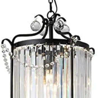 Chandelier Country Wrought Iron Crystal Chandelier Living Room Lights Restaurant Retro Minimalist Bedroom LED Lighting Candles