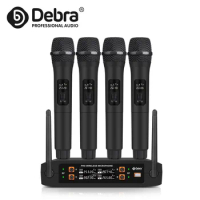 Debra KV04 4 Channel Professional Wireless Microphone System For Stage Performance Singing Karaoke KTV