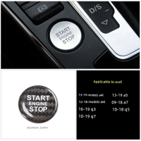 car accessories cute push start button Audi A6L/A7/Q5L/Q7/A4L/A5 – penutup hiasan gentian karbon den