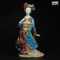 Boneka Shiwan master of fine ancient beauty Diao Chan miniatur wanita kerajinan tangan ornamen keramik dekorasi Perabotan Rumah