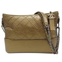 【二手名牌BRAND OFF】CHANEL 香奈兒 金色 牛皮 Gabrielle Hobo 鍊帶 肩背包 流浪包
