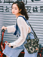 可愛創意搞怪牛仔包包帆布包袋小包包女慵懶風斜背 雙11全館免運
