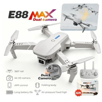 SKY - Drone Lipat E88 & E99 Dual Kamera 4K HD WiFi FPV Anti Tabrak Altitude Hold Drone Pintar untuk 