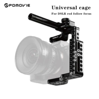 PDMOVIE follow focus universal cage For SONY A6300 A7 Panasonic GH4 BMPCC 4K Camera DSLR follow focus rod