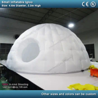 4.6m diameter small inflatable igloo tent for party events outdoor round camping kids tent with door white inflatable dome roof
