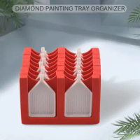 16 Slots Diamond Painting Tray Organizer Diamond Painting Accessories Tray Diamond Painting Tools Kits Organizer Red