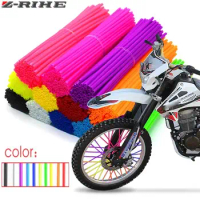 For Suzuki RM RMZ RMX DR Djebel 85 125 250 400 450 S SM XC SB 72PCS Motorcycle Motocross Wheel Protector Rims Skin Covers Pipe