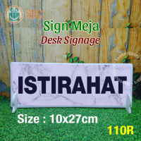 ISTIRAHAT Table Sign Penanda Meja Desk Sign 10x27cm CUSTOM