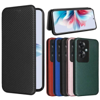 For Reno 11F Reno11 F 5G Case Luxury Flip Carbon Fiber Skin Magnetic Adsorption Case For OPPO F25 Pro F25Pro 5G Phone Bags