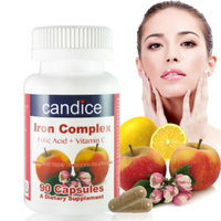 Candice康迪斯複方樂補鐵膠囊(90顆/瓶)｜添加葉酸、維生素C、維生素B12