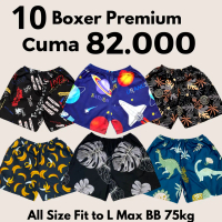 Paket 10 Boxer | Celana Pendek | Celana Pendek Pria Wanita | Celana Boxer Nyaman Panjang