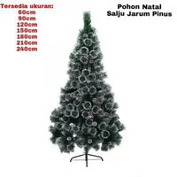 Pohon Natal Salju Jarum Pinus 180cm - Pajangan Natal - Dekorasi Natal Besi - Pohon Pohon