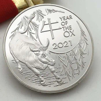 2021 the Year of Ox Australia Animal Commemorative Coins 1 oz Silver Elizabeth II Souvenirs New Year Gifts