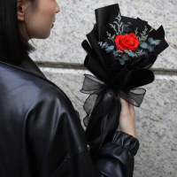 【Floral M】La Rose黑色浪漫永生玫瑰花束(乾燥花/情人節花束/告白禮物/玫瑰花束/求婚/永生花/花禮/玫瑰花)